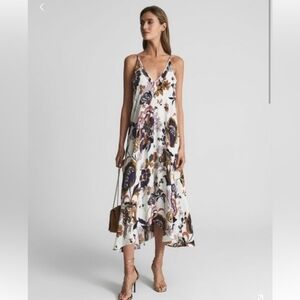 Reiss Mabel Floral Hankerchief Hem Asymmetrical Sundress Spaghetti Straps - 10